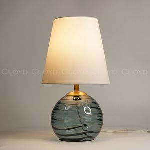 Настольная лампа Cloyd REBA T1 / выс. 45 см - латунь - синее стекло (арт.30122) - фото, цена, описание, характеристики