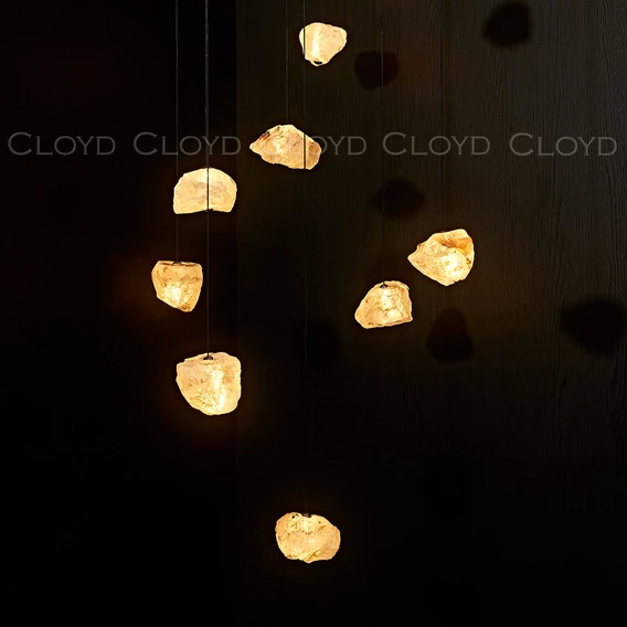 Подвесной светильник Cloyd NIXUS P1 / Ø8 см - кварц - латунь (арт.12624) - фото, цена, описание, характеристики