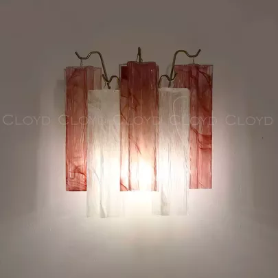 Бра Cloyd ANNO-C W1 / выс. 29 см - латунь - бел.-розов. стекло (арт.20085) - фото, цена, описание, характеристики