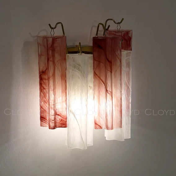 Бра Cloyd ANNO-C W1 / выс. 29 см - латунь - бел.-розов. стекло (арт.20085) - фото, цена, описание, характеристики