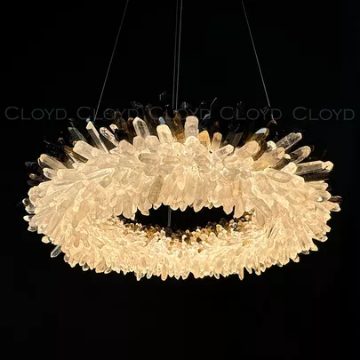Люстра Cloyd EDEL-B C1 / Ø60 см - кварц - хром (арт.12550) - фото, цена, описание, характеристики