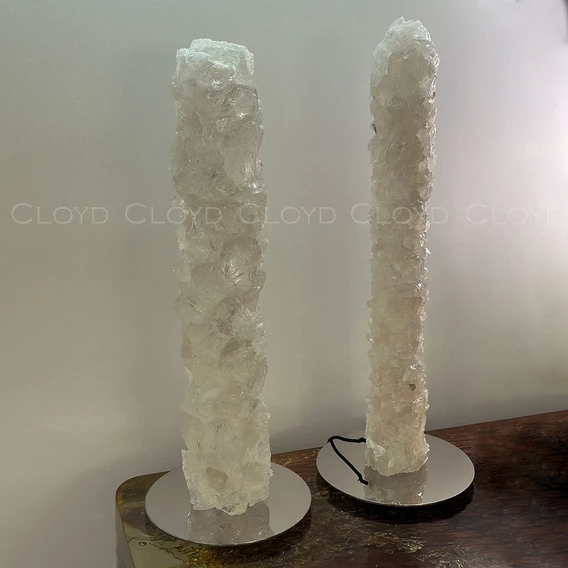 Настольная лампа Cloyd EDEL-D T1 / Ø10 см - кварц - хром (арт.30247) - фото, цена, описание, характеристики