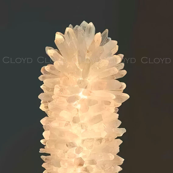 Настольная лампа Cloyd EDEL-D T1 / Ø20 см - кварц - хром (арт.30249) - фото, цена, описание, характеристики