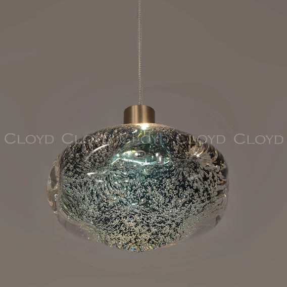 Подвесной светильник Cloyd VOCAL-A P1 / латунь - синее стекло (арт.11347) - фото, цена, описание, характеристики
