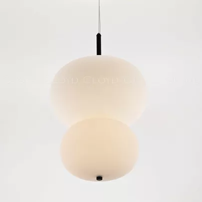 Подвесной светильник Cloyd AVOGADRO-B P2 / Ø33 см - черный - опаловое стекло (арт.11364) - фото, цена, описание, характеристики