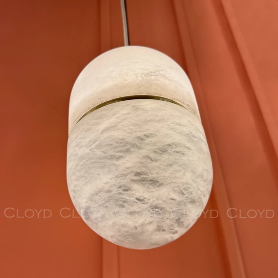 Подвесной светильник Cloyd DILEMMA-B P1 / Ø14 см - алебастр - латунь (арт.12348) - фото, цена, описание, характеристики