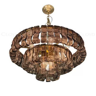 Люстра Cloyd NAMASTE C9 / Ø60 см - латунь - коричнев. стекло (арт.11687) - фото, цена, описание, характеристики