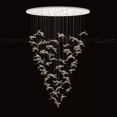 Декоративная композиция Cloyd AERIA 1703 S60 / Ø80 см - с потолочной чашей - белый (арт.60017) - фото, цена, описание, характеристики