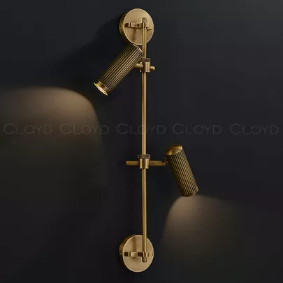 Бра Cloyd METODA-A W2 / выс. 71 см - латунь темная (арт.20462) - фото, цена, описание, характеристики