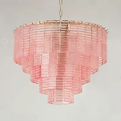 Люстра Cloyd NALINI C12 / Ø60 см - латунь - розов.стекло (арт.10280) - фото, цена, описание, характеристики