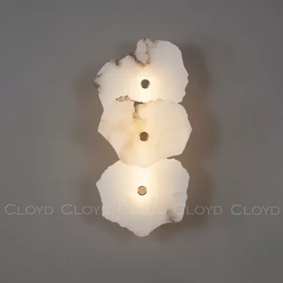 Бра Cloyd KNOSS-A W1 / выс. 35 см - алебастр - латунь (арт.20269) - фото, цена, описание, характеристики