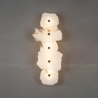 Бра Cloyd KNOSS-A W1 / выс. 51 см - алебастр - латунь (арт.20270) - фото, цена, описание, характеристики
