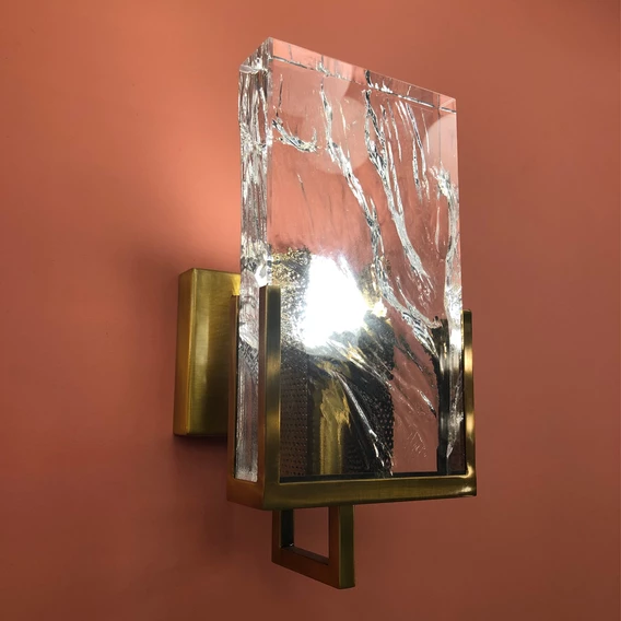 Бра Cloyd MINERAL W1 / выс. 30 см - хрусталь - латунь темная (арт.20098) - фото, цена, описание, характеристики
