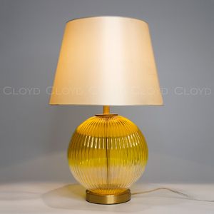 Настольная лампа Cloyd ZUCCHINI T1 / выс. 54 см - латунь - янтарное стекло (арт.30115) - фото, цена, описание, характеристики