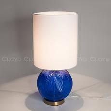 Настольная лампа Cloyd ARBUSS T1 / выс. 61 см - латунь - синее стекло (арт.30120) - фото, цена, описание, характеристики