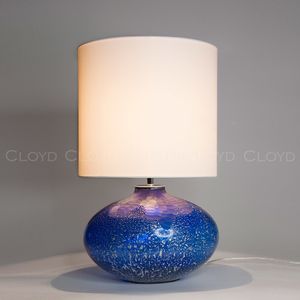 Настольная лампа Cloyd MIRIAM T1 / выс. 60 см - хром - синее стекло (арт.30124) - фото, цена, описание, характеристики