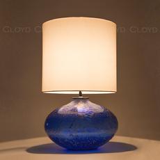 Настольная лампа Cloyd MIRIAM T1 / выс. 60 см - хром - синее стекло (арт.30124) - фото, цена, описание, характеристики