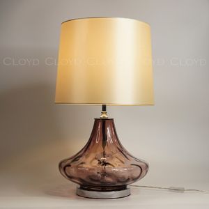 Настольная лампа Cloyd LEBEN T1 / выс. 61 см - хром - фиолетов.стекло (арт.30125) - фото, цена, описание, характеристики