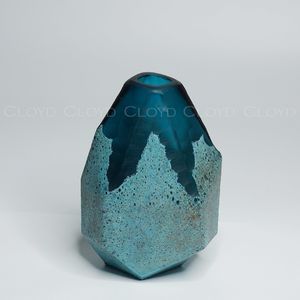 Ваза Cloyd арт.50078 / выс. 22 см - синее стекло / серия 1599 - фото, цена, описание, характеристики