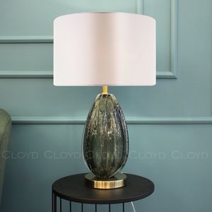 Настольная лампа Cloyd CEREUS T1 / бел. - выс. 58 см - зелен. стекло (арт.30067) - фото, цена, описание, характеристики