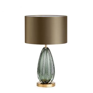 Настольная лампа Cloyd CEREUS T1 / олив. - выс. 58 см - зелен. стекло (арт.30093) - фото, цена, описание, характеристики