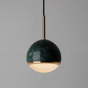 Подвесной светильник Cloyd LUNAR P1 / латунь - зелен.камень (арт.11059) - фото, цена, описание, характеристики