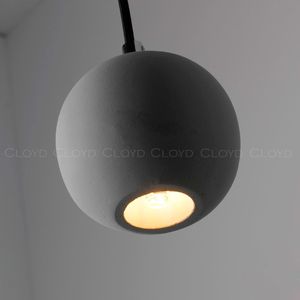 Подвесной светильник Cloyd SAURON P1 / Ø10 см - черный - сер. бетон (арт.11074) - фото, цена, описание, характеристики