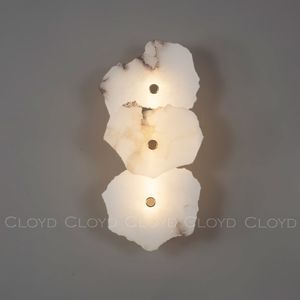 Бра Cloyd KNOSS W1 / выс. 35 см - алебастр - латунь (арт.20269) - фото, цена, описание, характеристики