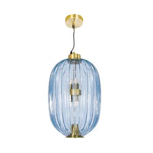 Подвесной светильник Cloyd KAROO P7 / выс. 50 см - синее стекло (арт.10514) - фото, цена, описание, характеристики